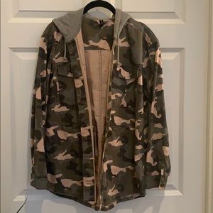 H&M Camo jacket with sweatshirt hoodie